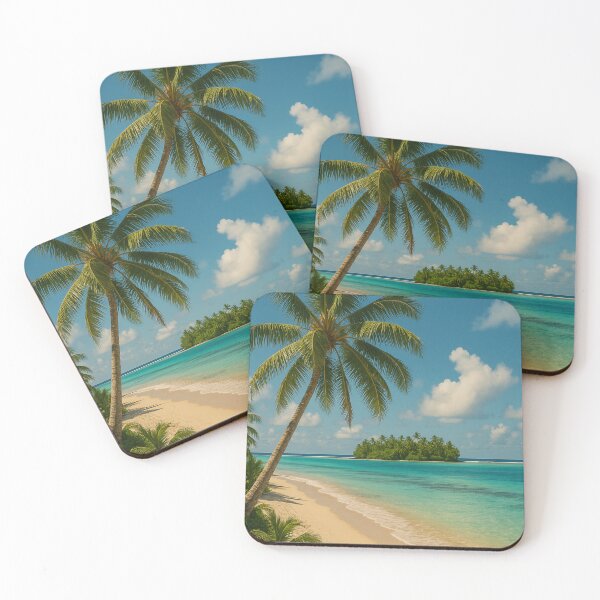 Item preview, Palm-Fringed Beach and Lagoon – Cook Islands designed and sold by Aryabek.