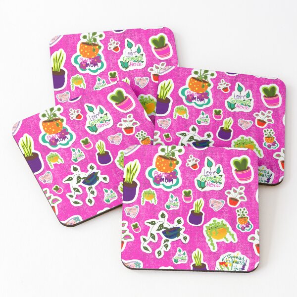 Item preview, Plant Lovers - textured pink designed and sold by MamasNatureArt.