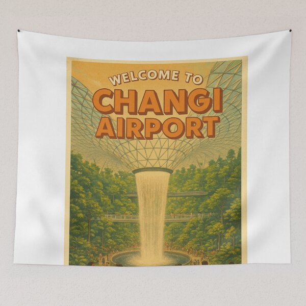 Item preview, Changi Airport Jewel Waterfall with Visitors designed and sold by Aryabek.