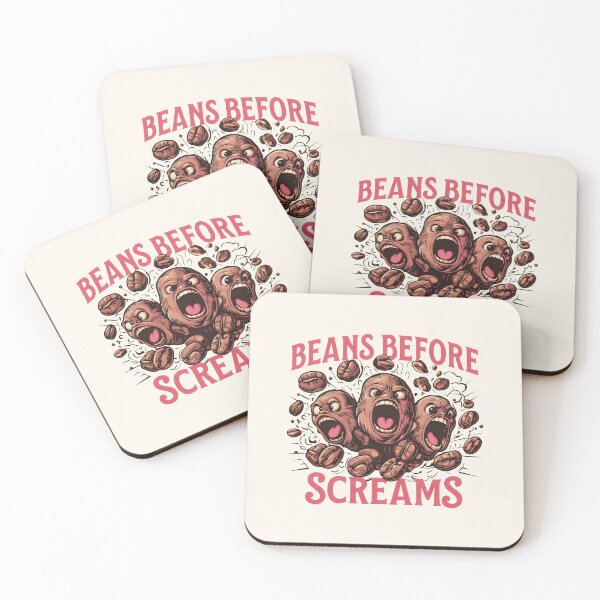 Item preview, Beans Before Screams Funny Coffee Quotes designed and sold by DemureArtsy.