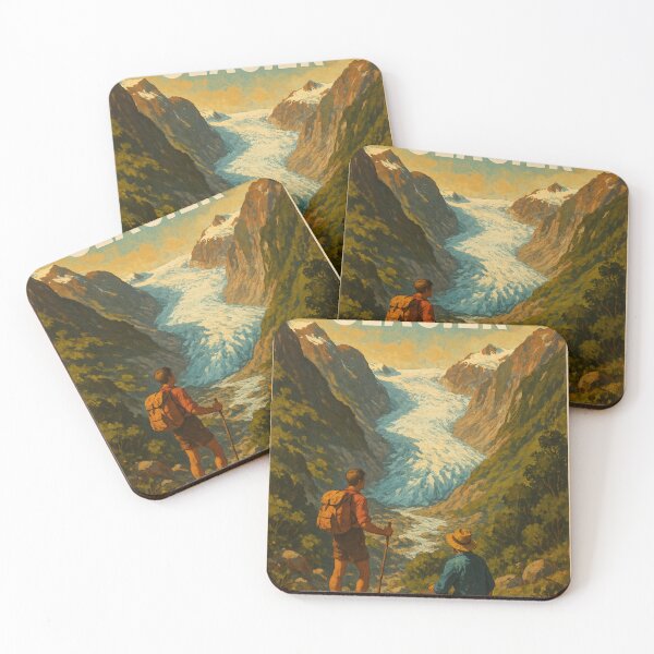 Item preview, Franz Josef Glacier with Hikers in Westland National Park designed and sold by Aryabek.