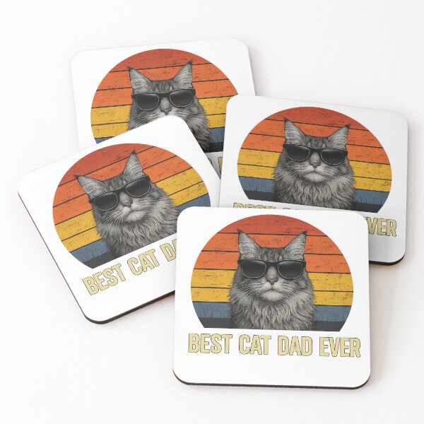 Item preview, Best Cat Dad Ever - Funny Retro Cat Lover T-Shirt Design designed and sold by cherkishop.
