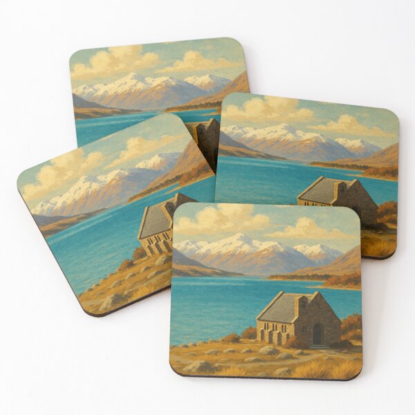 Item preview, Lake Tekapo with Church and Southern Alps designed and sold by Aryabek.