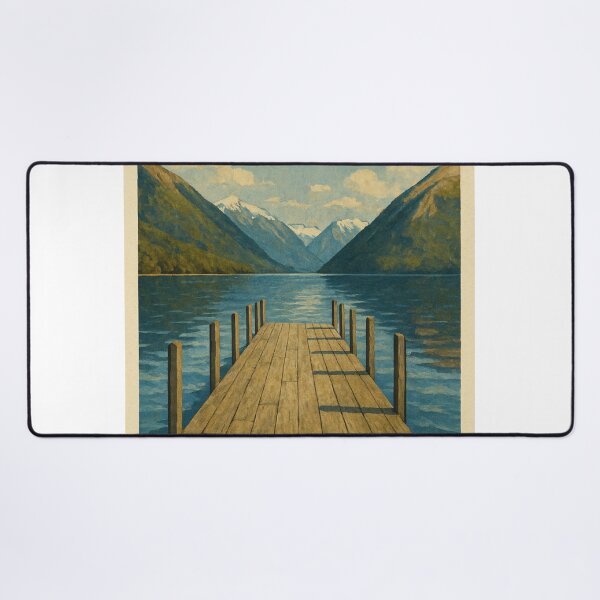 Item preview, Nelson Lakes National Park with Wooden Jetty – Nelson-Tasman designed and sold by Aryabek.