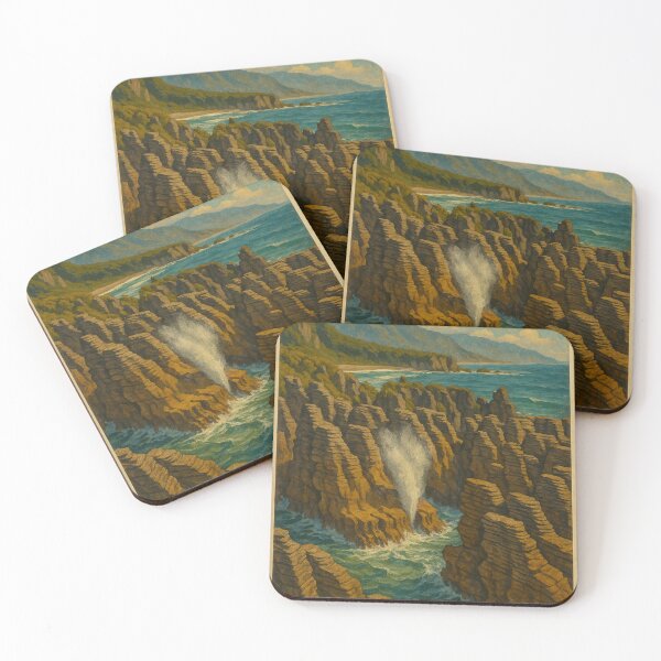 Item preview, Punakaiki Blowholes at Pancake Rocks – Paparoa Coast designed and sold by Aryabek.
