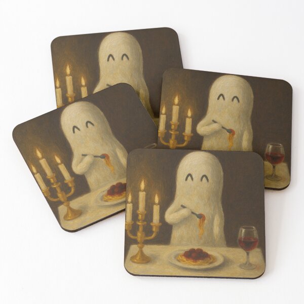 Item preview, Ghost Eating Spaghetti Oil Painting designed and sold by heathermcneil99.