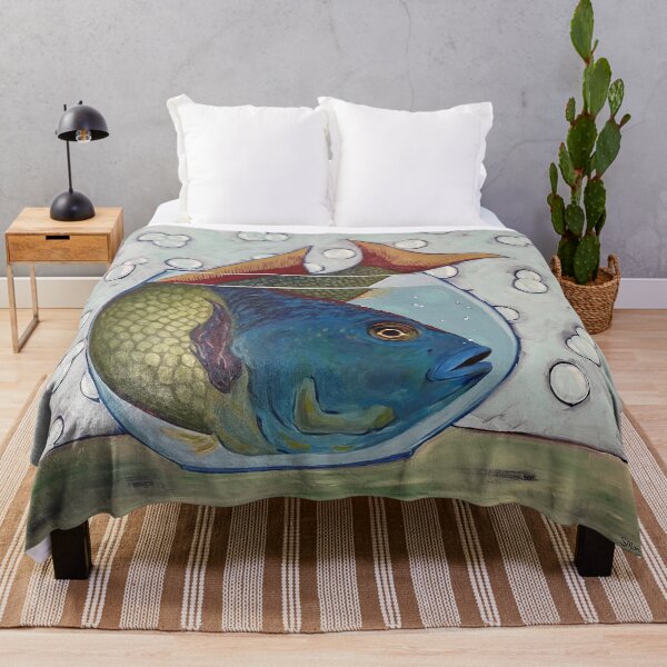 Item preview, Giant Fish in Fishbowl with Bubbles designed and sold by artthatrocks.