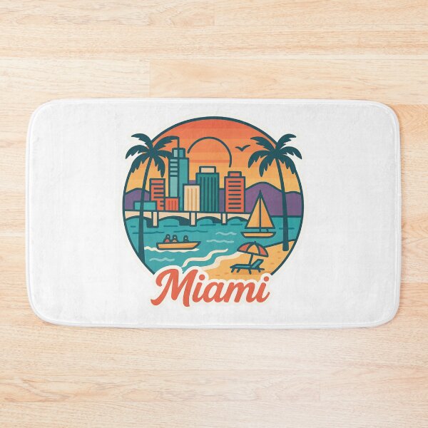 Item preview, Miami Florida Retro Sunset – Colorful Beach City Design designed and sold by CircinusStore.
