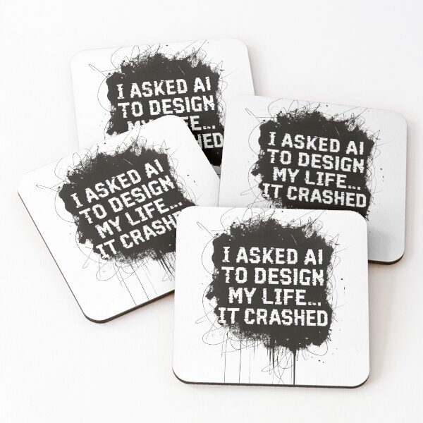 Item preview, I Asked AI to Design My Life – Tech Humor with a Glitch Aesthetic designed and sold by Honominu.