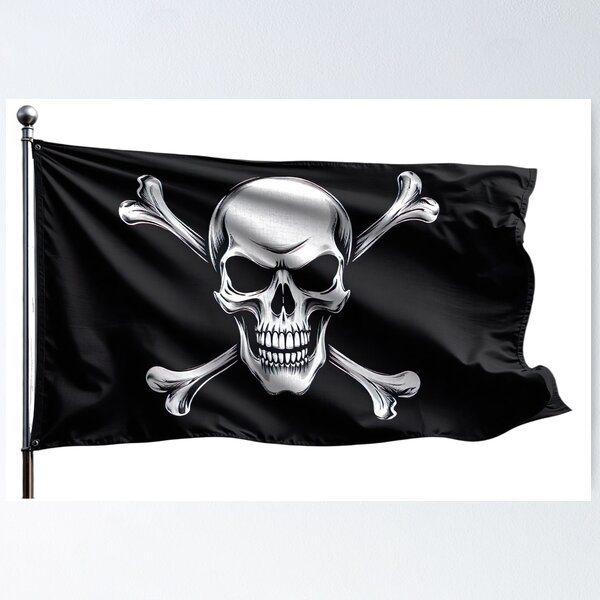 Item preview, Jolly Roger Skull and Crossbones Pirates Flag designed and sold by Gotcha29.