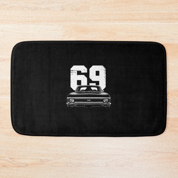 Item preview, 1969 Chevy Nova SS Front View – Bold Black and White Muscle Car  designed and sold by TheArtOfCar.