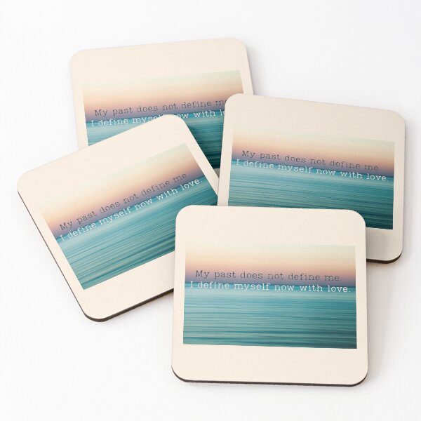 Item preview, I Define Myself Now with Love" - Inspirational Quote Over Calm Water and Rosy Sky designed and sold by LUV963.