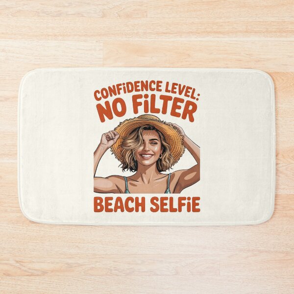 Item preview, Confidence Level: No Filter Beach Selfie Funny Quote designed and sold by Jollys-ArtShop.