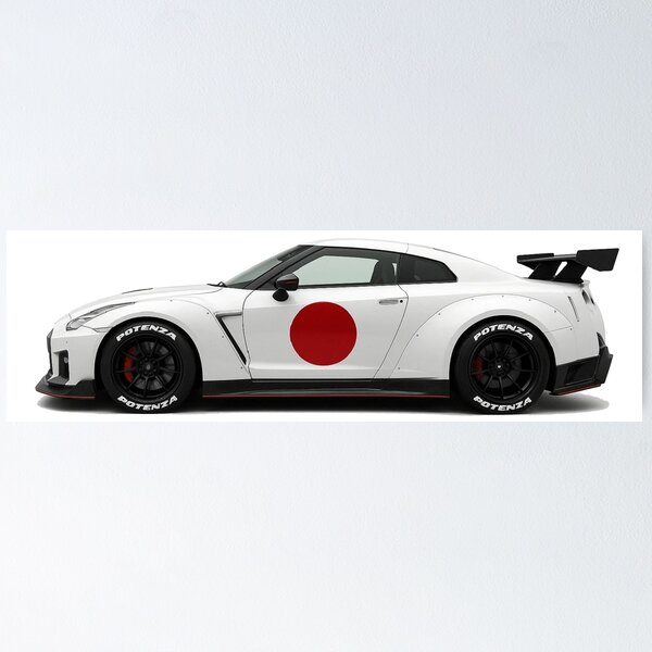 Item preview, JDM Nissan GT-R R35 with Japanese Flag Livery designed and sold by TheArtOfCar.