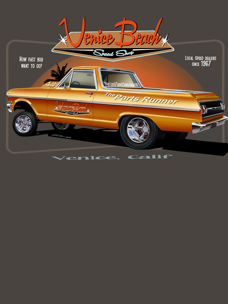 Thumbnail 7 of 7, Classic T-Shirt, Venice Beach Speed Shop – The Novamino: Custom '64 Chevy Nova El Camino Tribute designed and sold by Kaucher-Kustoms.