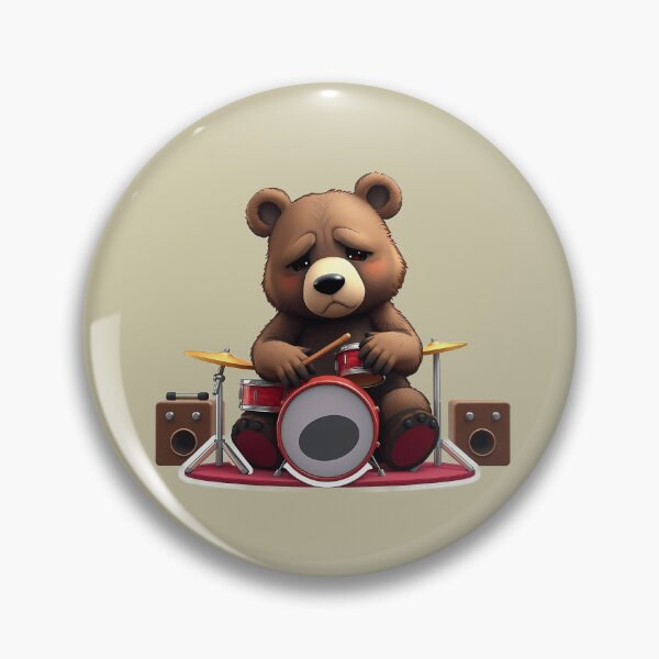 Item preview, The sad brown bear drummer designed and sold by Artbellachi.