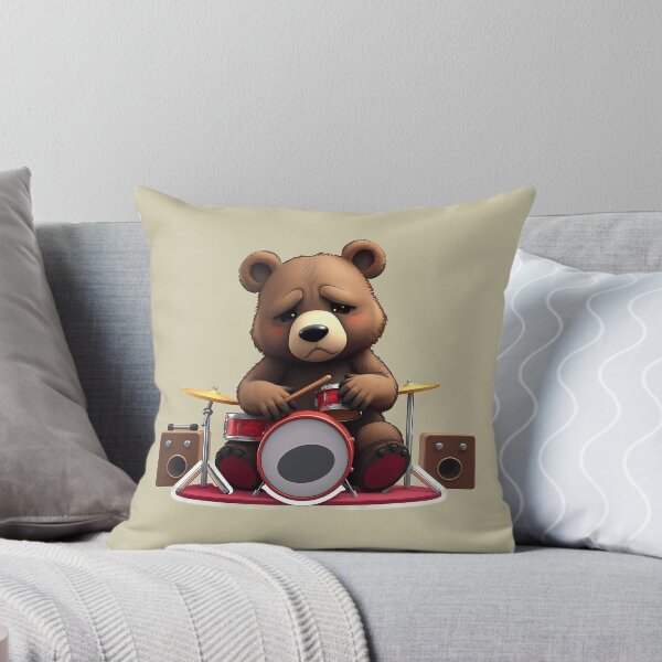 Item preview, The sad brown bear drummer designed and sold by Artbellachi.