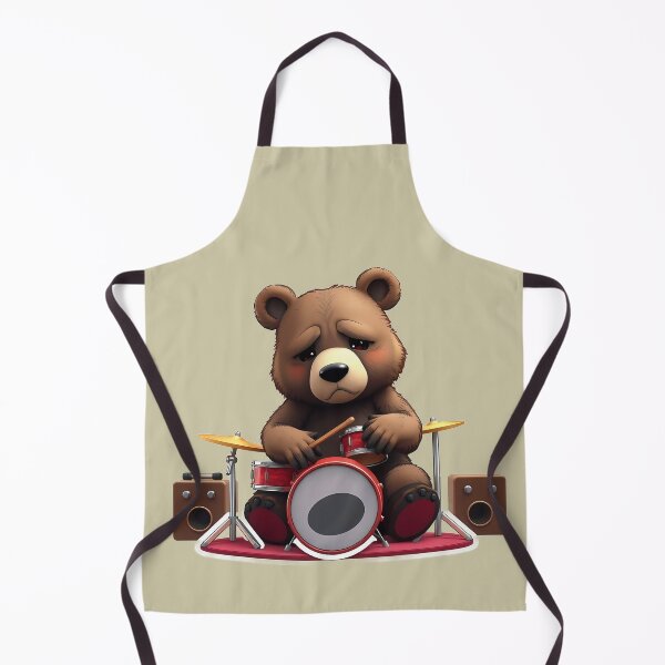 Item preview, The sad brown bear drummer designed and sold by Artbellachi.