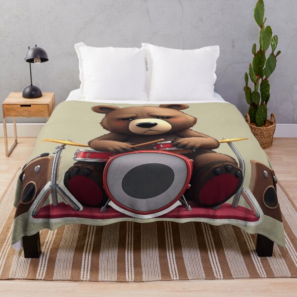 Item preview, The sad brown bear drummer designed and sold by Artbellachi.