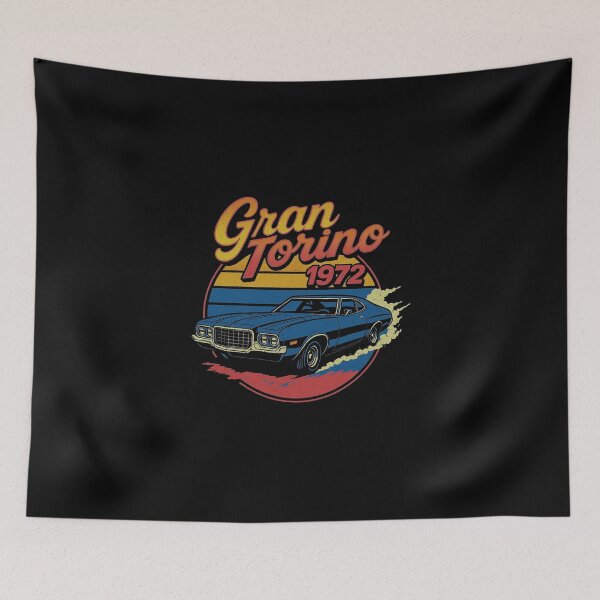 Item preview, 1972 Gran Torino Retro Muscle Car Art – Vintage Burnout  designed and sold by TheArtOfCar.