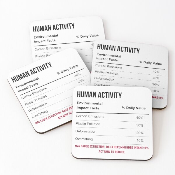 Item preview, Human Activity Label | Environmental Impact Facts Parody Design designed and sold by Reugba.