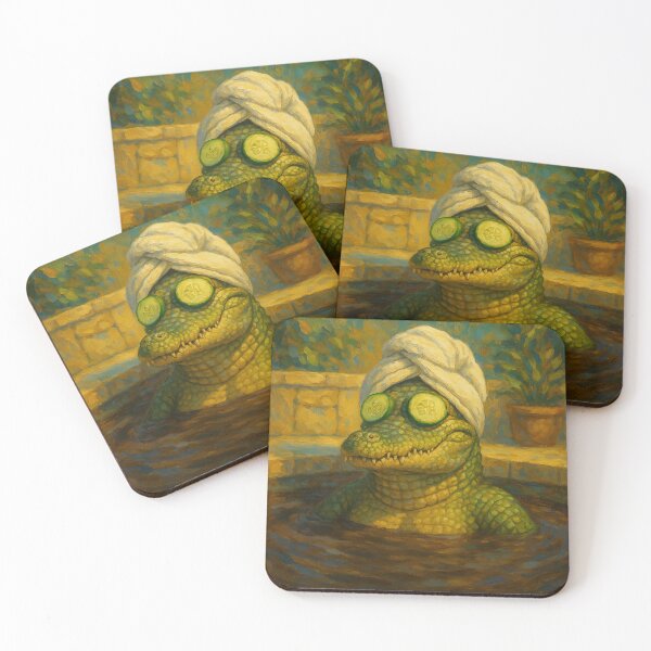 Item preview, Crocodile Spa Retreat in Mud Bliss designed and sold by ArtframeAnimals.