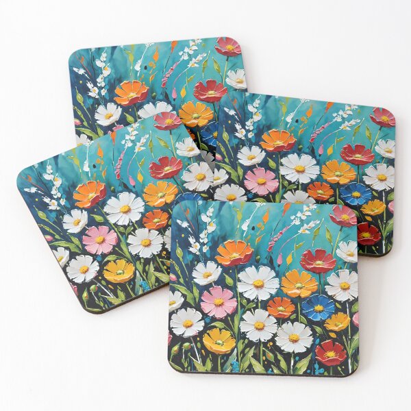 Item preview, Wild Flowers Abstract Painting designed and sold by KiwiArtistDK.