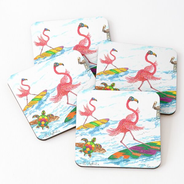 Item preview, Flamingo Surfers designed and sold by susan-clifford.