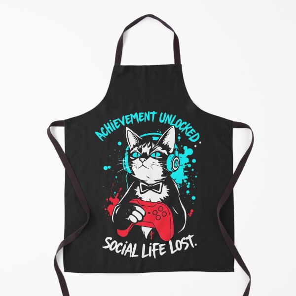 Item preview, Achievement Unlocked Social Life Lost Cat Design designed and sold by FoxyJags.