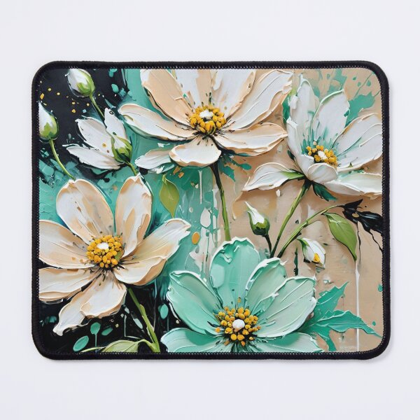 Item preview, Abstract Green Flowers Painting designed and sold by KiwiArtistDK.