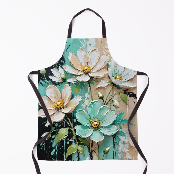 Item preview, Abstract Green Flowers Painting designed and sold by KiwiArtistDK.