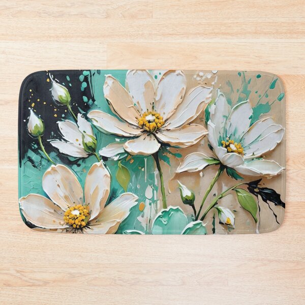 Item preview, Abstract Green Flowers Painting designed and sold by KiwiArtistDK.