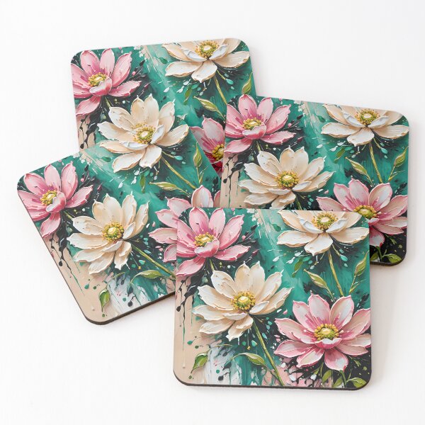 Item preview, Abstract Pink Flowers Painting designed and sold by KiwiArtistDK.