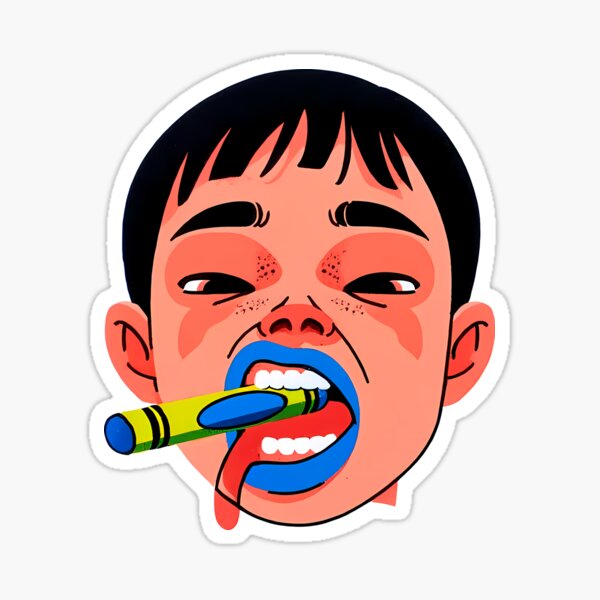 Item preview, Crayon Eater designed and sold by Funny Vintage Stickers And T-Shirts.