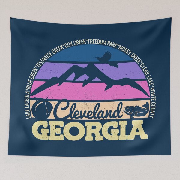 Item preview, Cleveland Georgia Sunset Retro Vintage Local Pride Logo designed and sold by CRHPOD20.