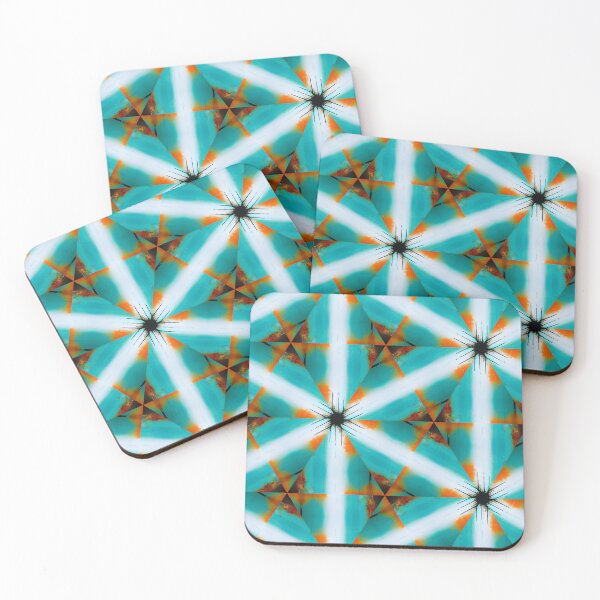 Item preview, Turquoise Orange Kaleidoscope Pattern designed and sold by KiwiArtistDK.