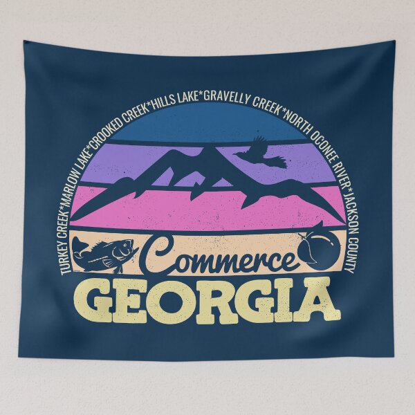 Item preview, Commerce Georgia Sunset Retro Vintage Local Pride Logo designed and sold by CRHPOD20.
