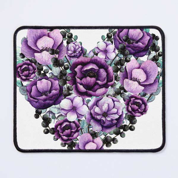 Item preview, Purple Floral Graphic Art Heart Design designed and sold by DEC02.