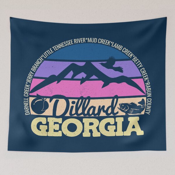 Item preview, Dillard Georgia Sunset Retro Vintage Local Pride Logo designed and sold by CRHPOD20.