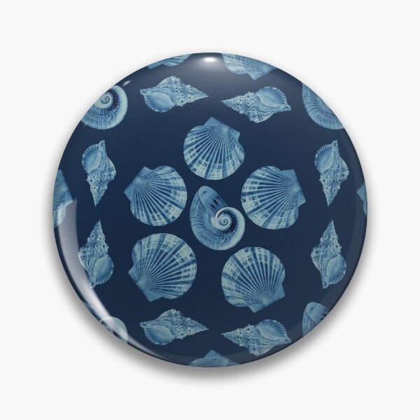 Item preview, Navy Blue Seashell Pattern designed and sold by GnosisCollage.