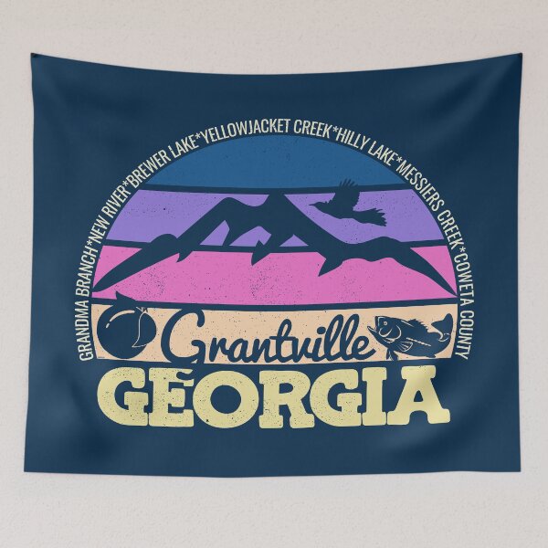 Item preview, Grantville Georgia Sunset Retro Vintage Local Pride Logo designed and sold by CRHPOD20.