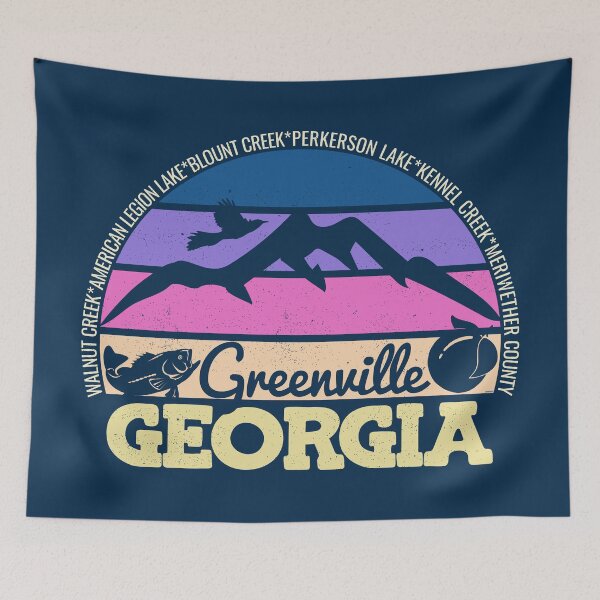 Item preview, Greenville Georgia Sunset Retro Vintage Local Pride Logo designed and sold by CRHPOD20.