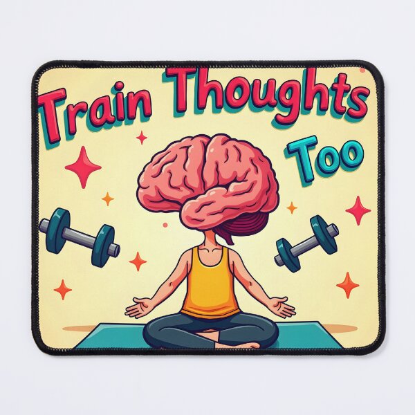 Item preview, Meditating Brain Retro – Train Your Thoughts Too designed and sold by Power Within Prints.