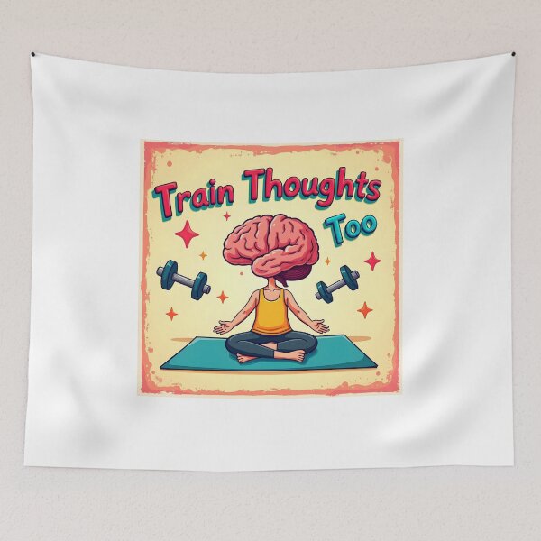 Item preview,  Meditating Brain Retro – Train Your Thoughts Too  designed and sold by Power Within Prints.