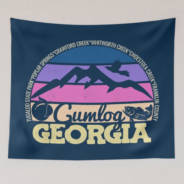 Item preview, Gumlog Georgia Sunset Retro Vintage Local Pride Logo designed and sold by CRHPOD20.