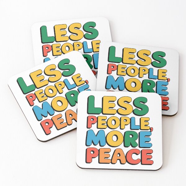 Item preview, Less People More Peace - Minimalist Introvert Quote Design designed and sold by Evolved Ape.