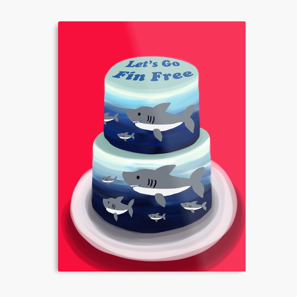 Impression Sur Toile Let S Go Fin Gateau De Requin Gratuit Par Mayiying Redbubble