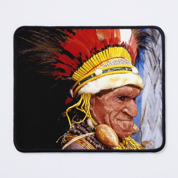 Item preview, Papua New Guinea: Villager In Feather Headdress (Photo) designed and sold by DEC02.