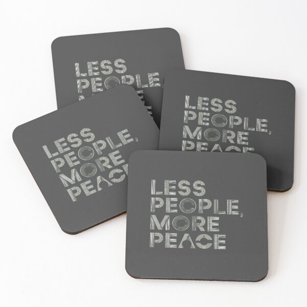 Item preview, Less People More Peace - Minimalist Introvert Quote Design designed and sold by Evolved Ape.