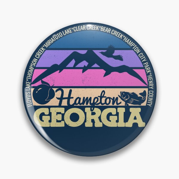 Item preview, Hampton Georgia Sunset Retro Vintage Local Pride Logo designed and sold by CRHPOD20.
